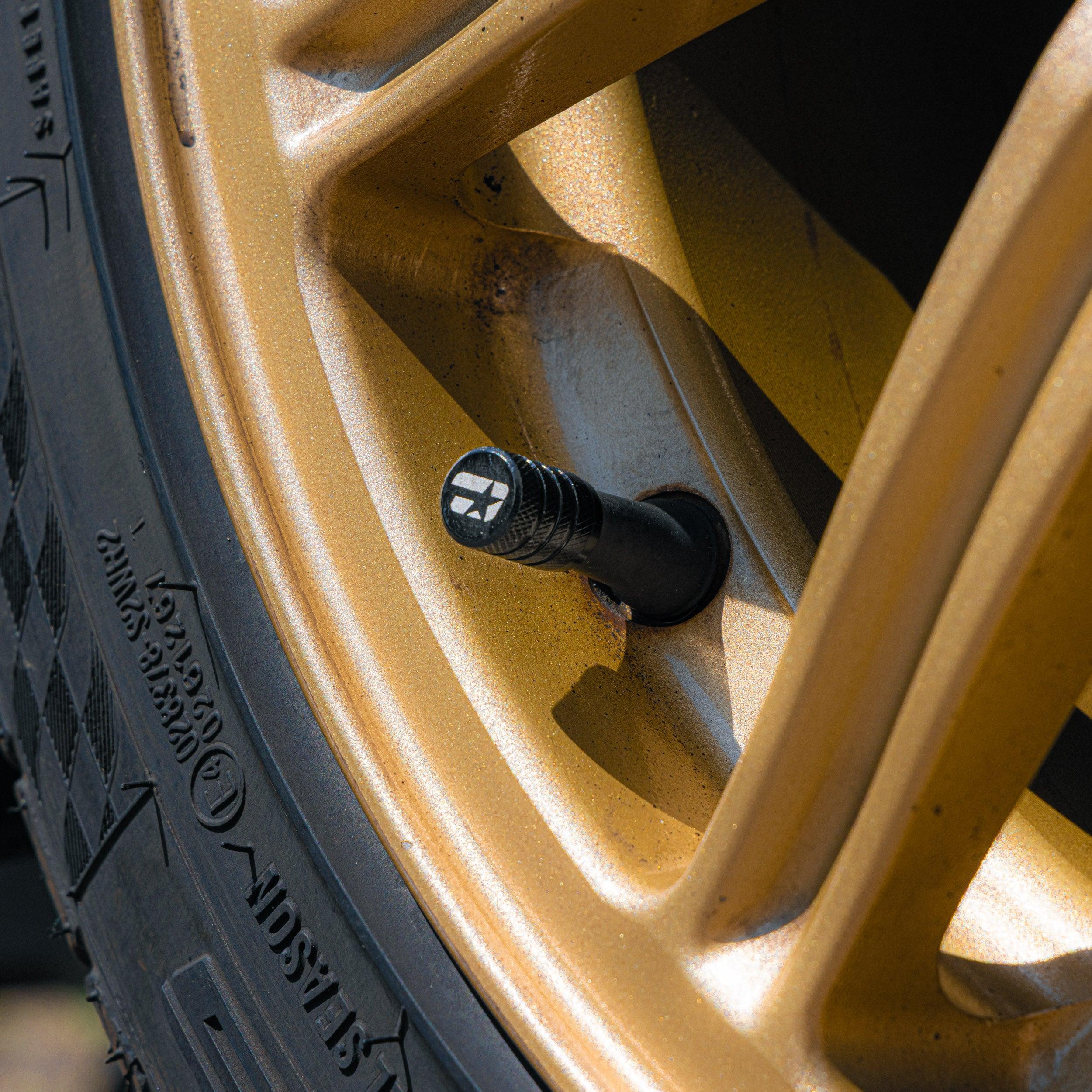 Overtake Aluminum Valve Stem Caps Black - Universal | A10358BLK