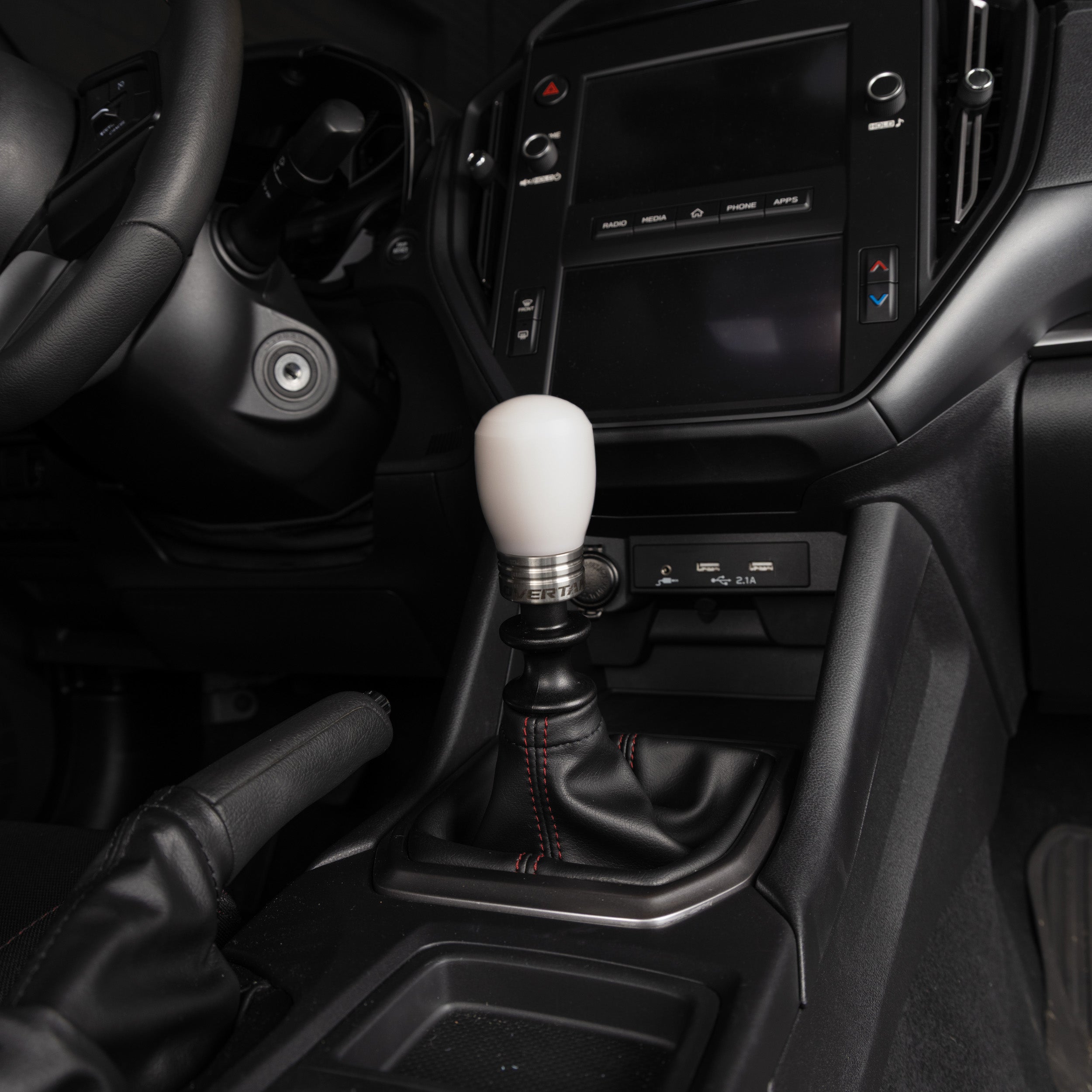 Overtake Stage 1.5 Drivetrain Kit ModKnob Delrin Short White Shift Knob Subaru 2015-2026 WRX / 2018-2023 Crosstrek | A10899DWS