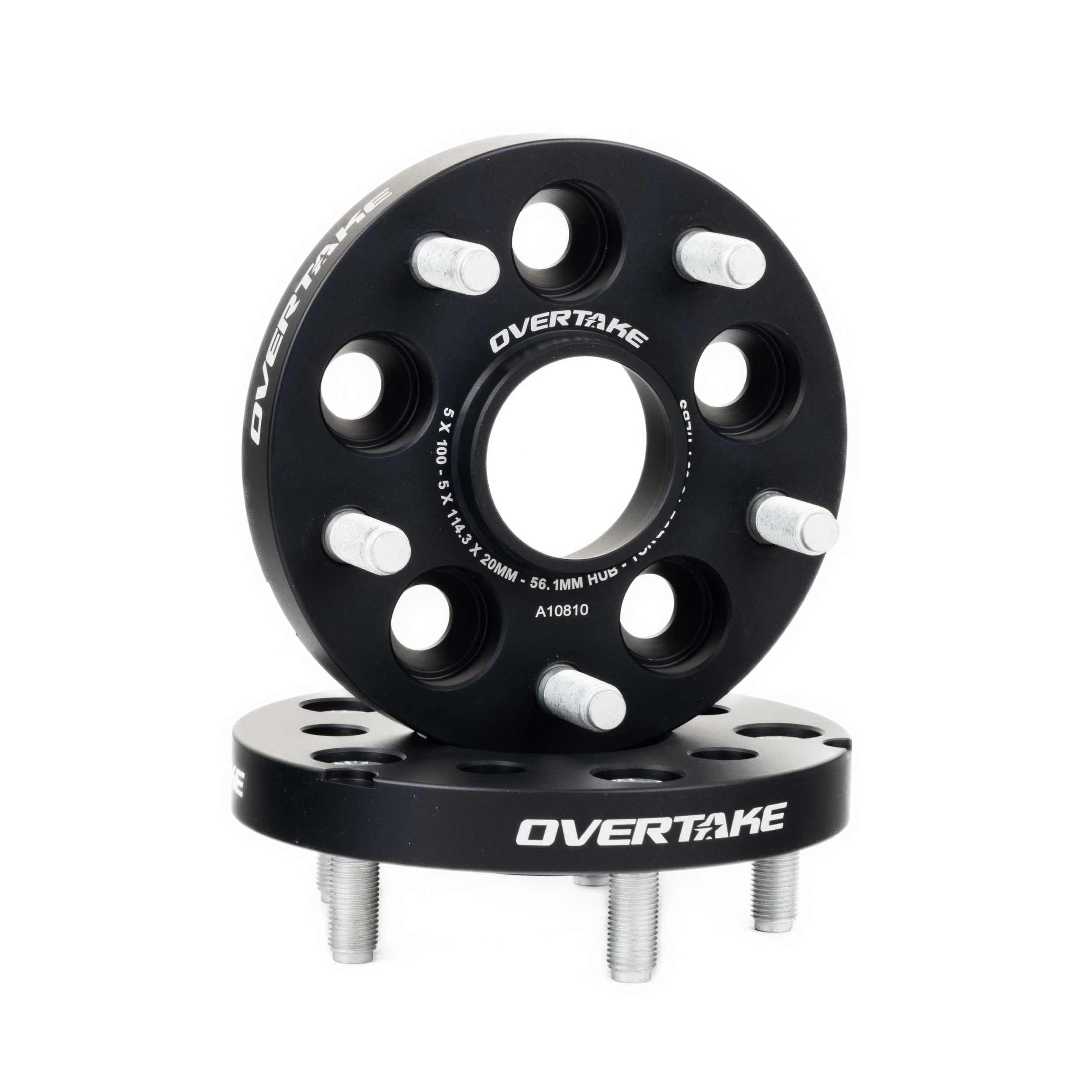 Overtake Wheel Spacer Adapters - Pair - 20mm 5x100 to 5x114.3 - Subaru 2002-2014 WRX / 2004 STI / 2013-2026 BRZ/GR86 | A10810