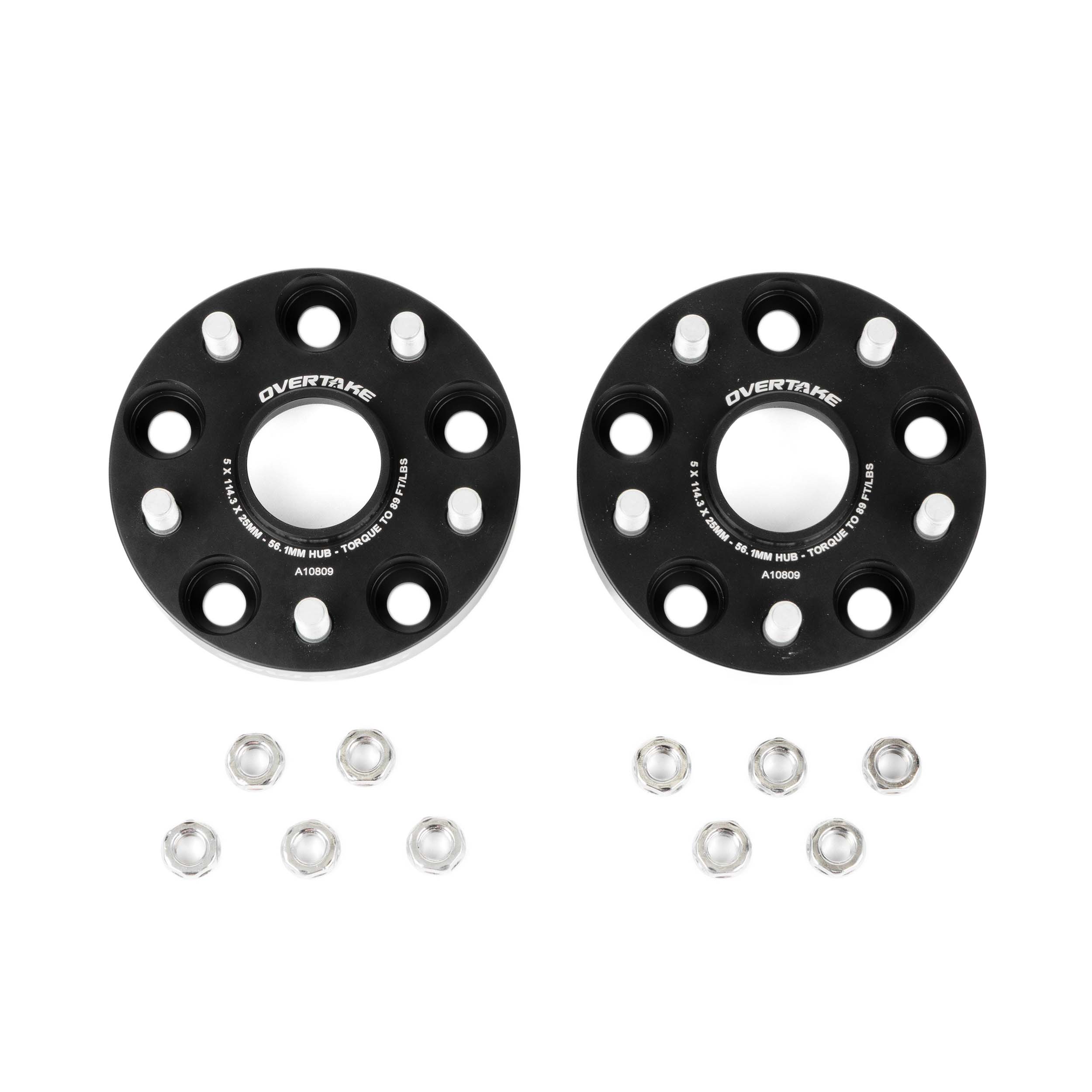Overtake Wheel Spacers - Pair - 25mm 5x114.3 - Subaru 2015-2026 WRX / 2005-2021 STI | A10809