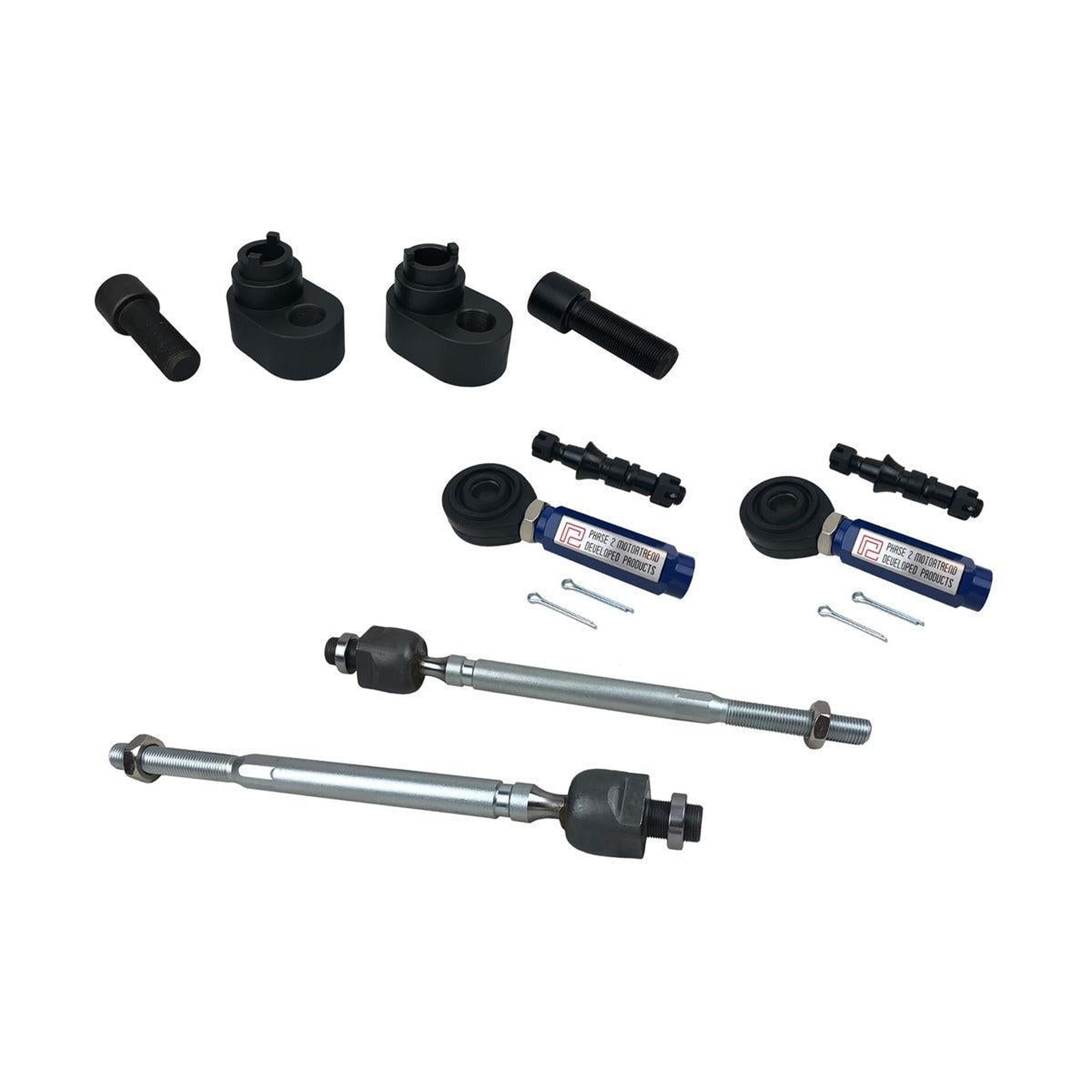 P2M Offset Rack Spacer Kit + Inner Tie Rod + Pro Type Outer Tie Rod Combo