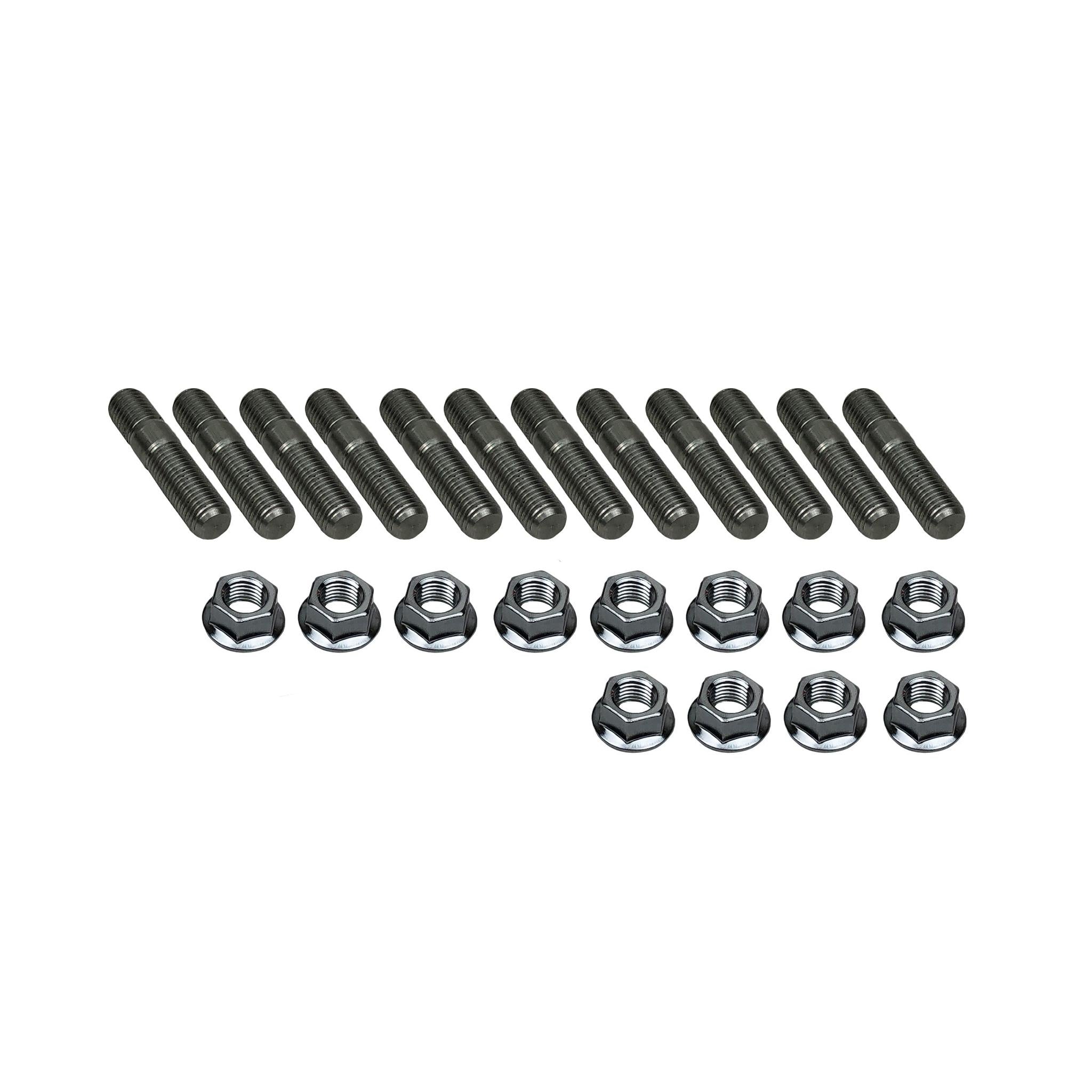 P2M Stainless Exhaust Manifold Double Head Stud Nut Set M10X1.25 : 6 Cyl Set