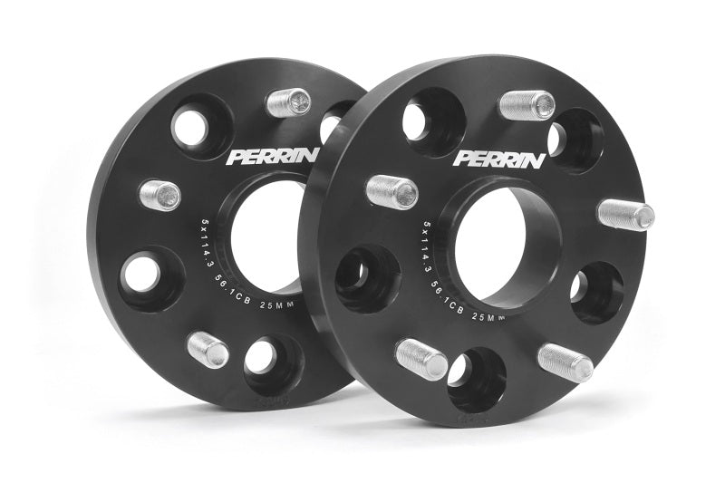 Perrin Subaru 25mm Wheel Spacers 5x114.3 BP w/56mm Hub - Black| PSP-WHL-025BK