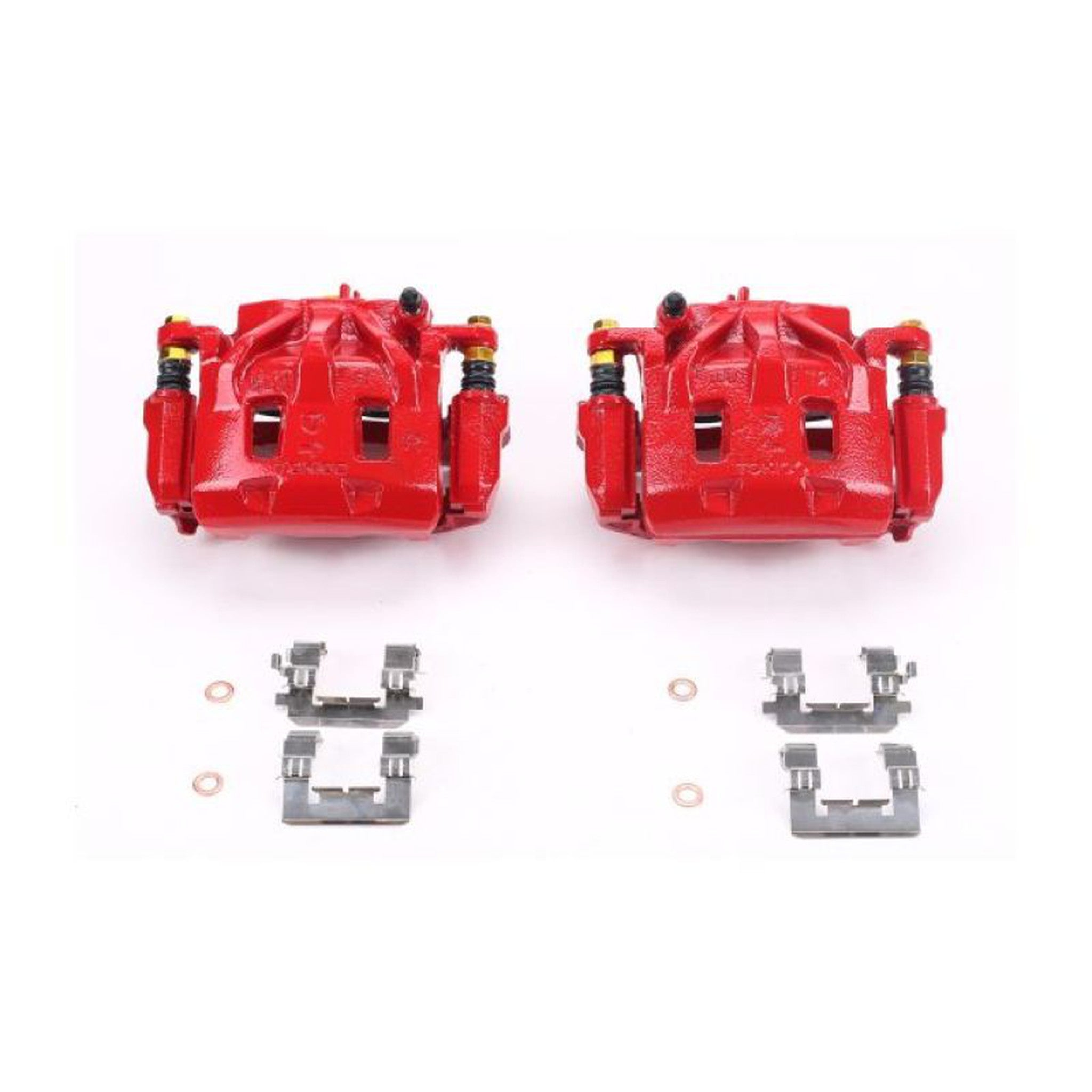 Power Stop 2005-2020 Subaru Tribeca Forester Legacy Outback WRX Front Red Calipers w/Brackets - Pair | S3348