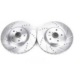 Power Stop Front Evolution Drilled & Slotted Rotors Pair Subaru STI 2005-2017 | JBR1117XPR