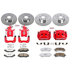 Power Stop Front & Rear Z26 Street Warrior Brake Kit w/Calipers Subaru Forester 1998-2002 | KC1122-26
