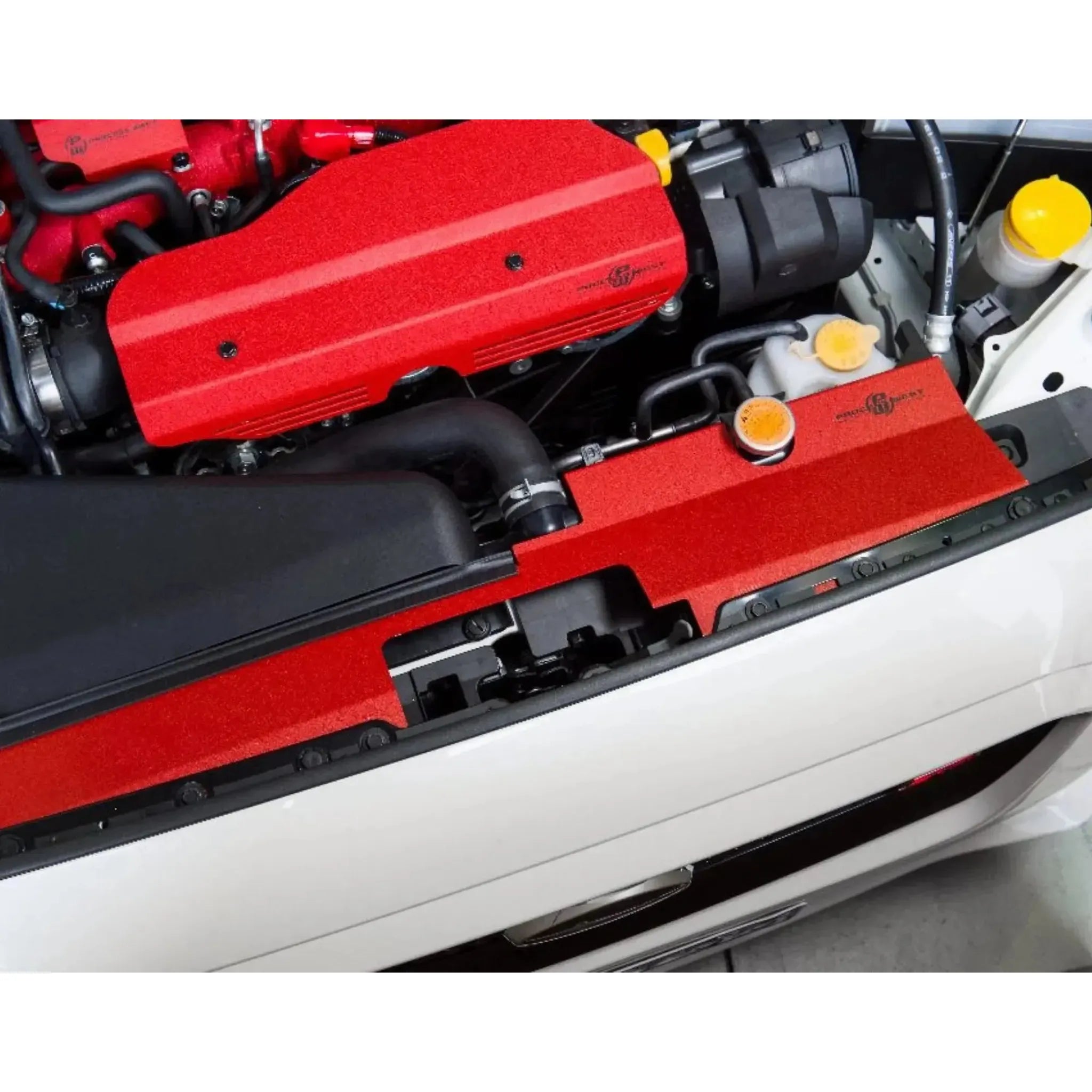 Process West Radiator Cover Red Factory Intake Subaru WRX / STI 2015-2021 | PWED03R