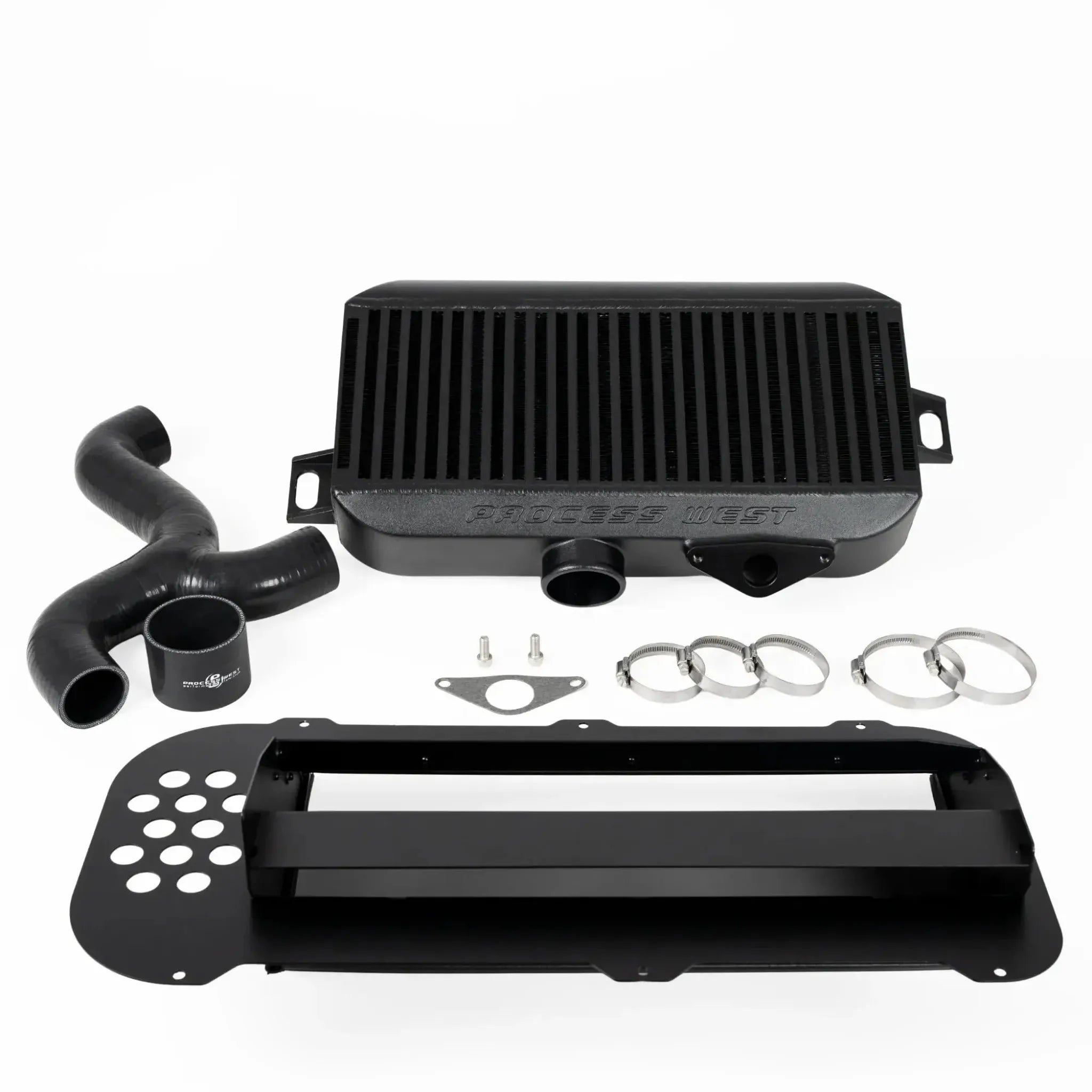 Process West Top Mount Intercooler w/Shroud Kit Black Subaru Forester XT 2004-2007 | PWTMIC09B-KIT