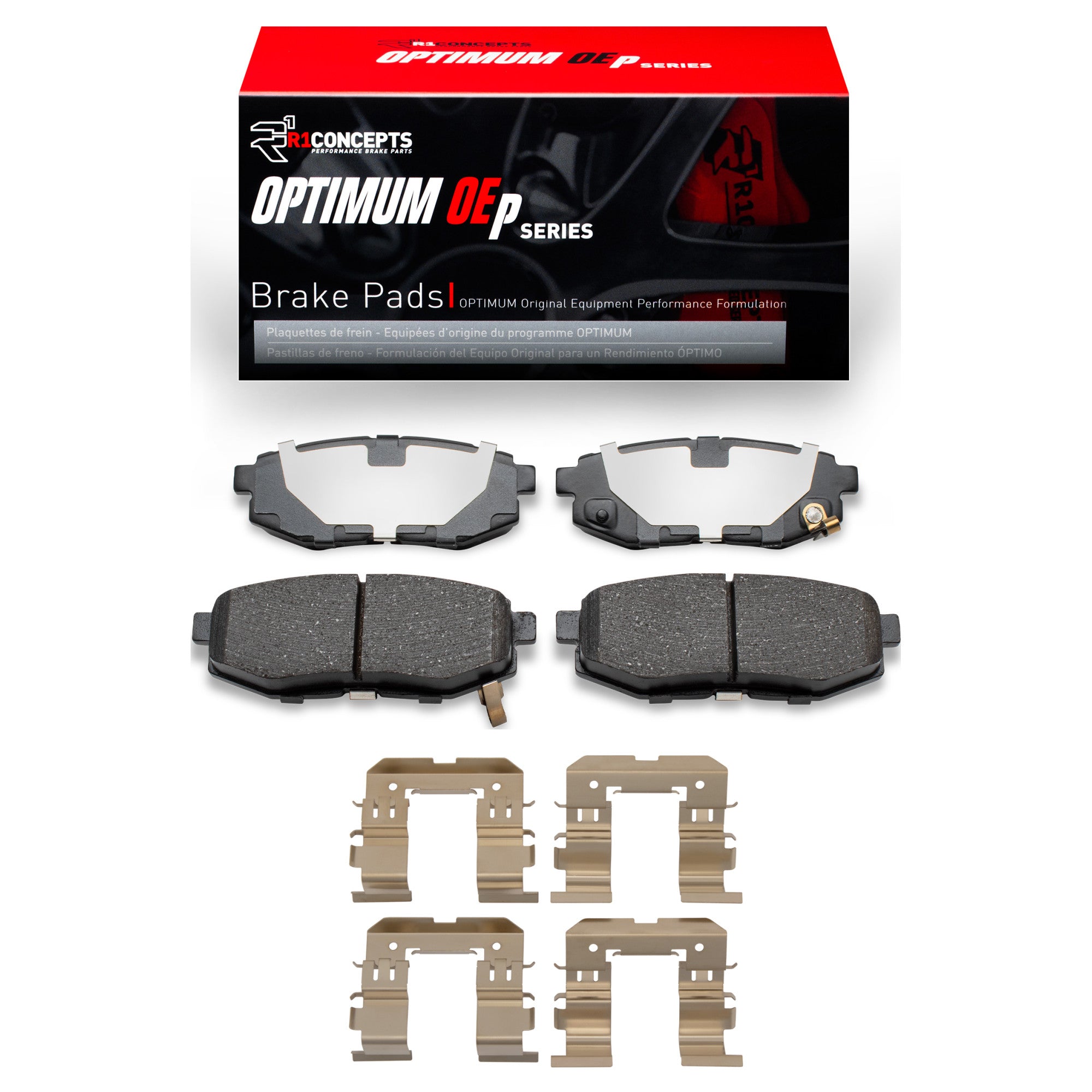 R1 Concepts RNC Optimum OE Rear Brake Pads & Hardware Kit Scion FR-S / Subaru BRZ / Toyota GR86 2013-2020 / WRX 2022-2026 | 2551-1124-01
