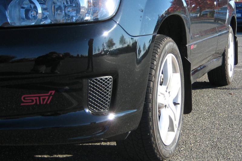 Rally Armor Basic Black Mud Flap w/ Black Logo Subaru Forester 2003-2008 | MF5-BAS-BLK