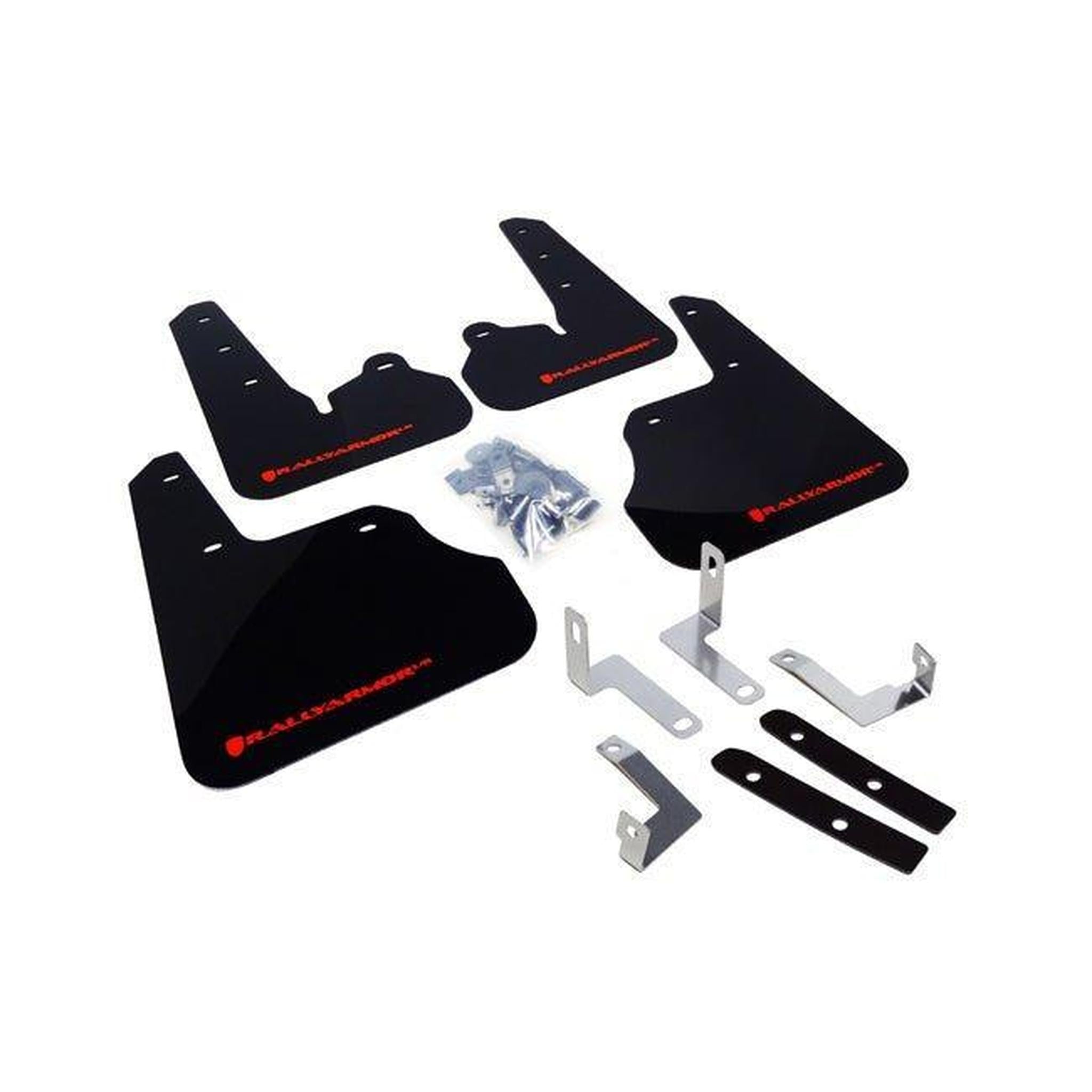 Rally Armor Black Mud Flaps w/ Red Logo 2012-2016 Subaru Impreza Hatch and Sedan | MF22-UR-BLK/RD