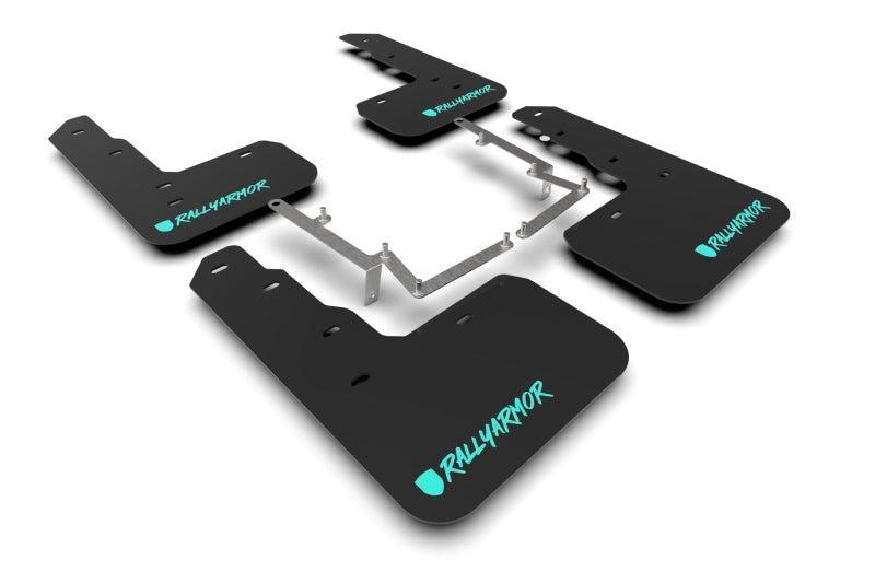 Rally Armor Black UR Mud Flap Altered Font Teal Logo Honda Civic Type R 2017-2021 | MF47-UR-BLK/TL-X