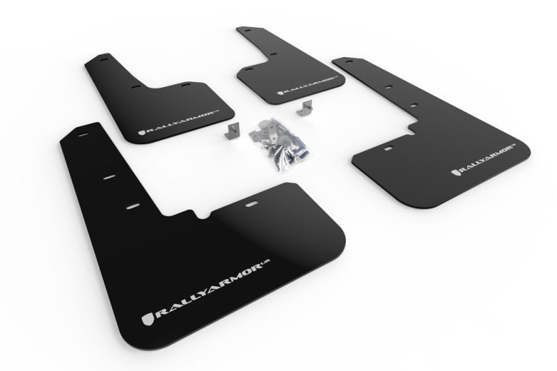 Rally Armor Black UR Mud Flap w/ White Logo Subaru Outback 2020-2025 | ralMF66-UR-BLK/WH