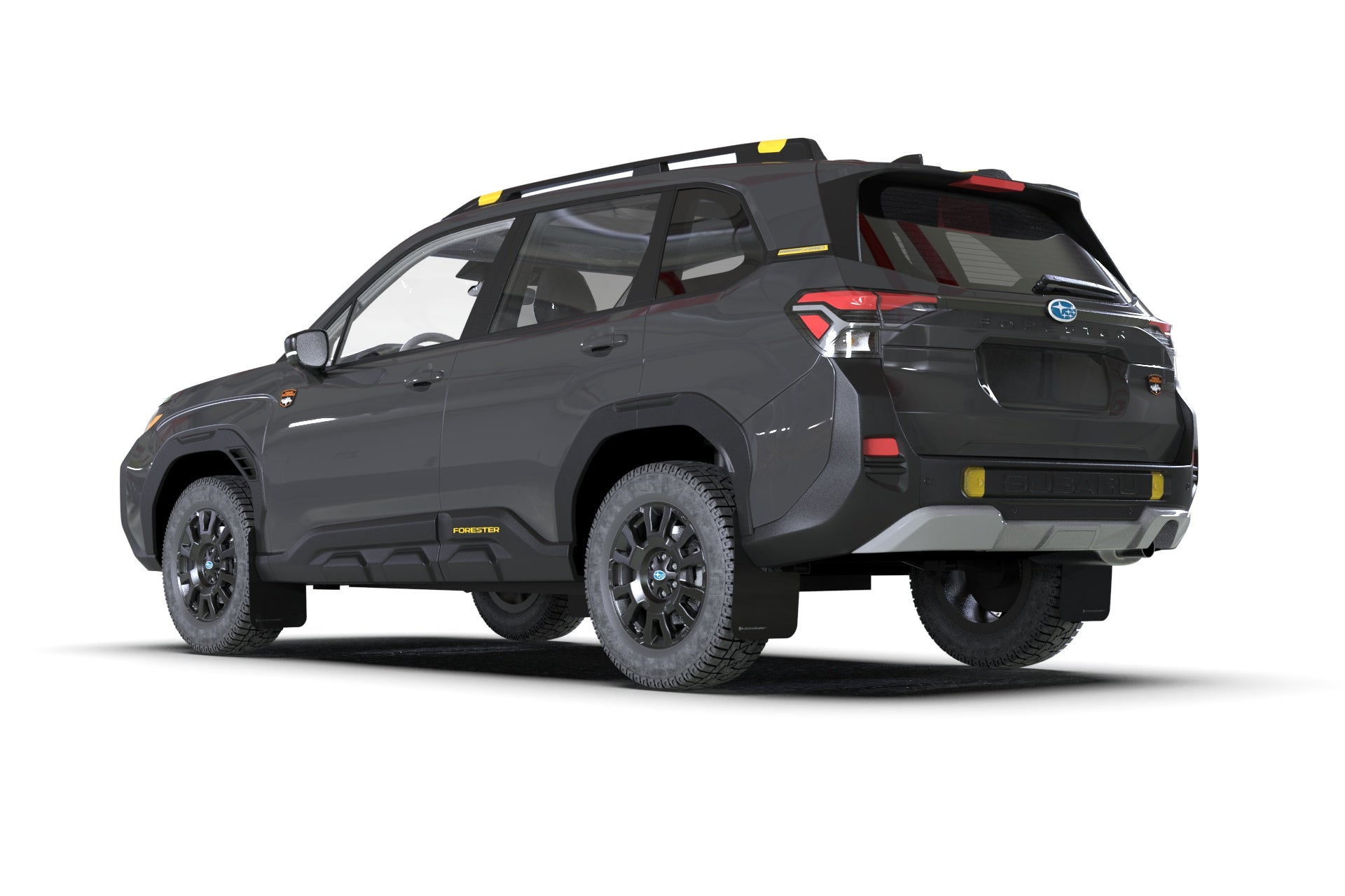 Rally Armor Black UR Mud Flap w/Dark Grey Logo 2026 Subaru Forester Wilderness | MF152-UR-BLK-DGRY