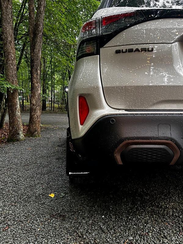 Rally Armor Black UR Mud Flap w/Grey Logo 2025 Subaru Forester | MF132-UR-BLK-GRY