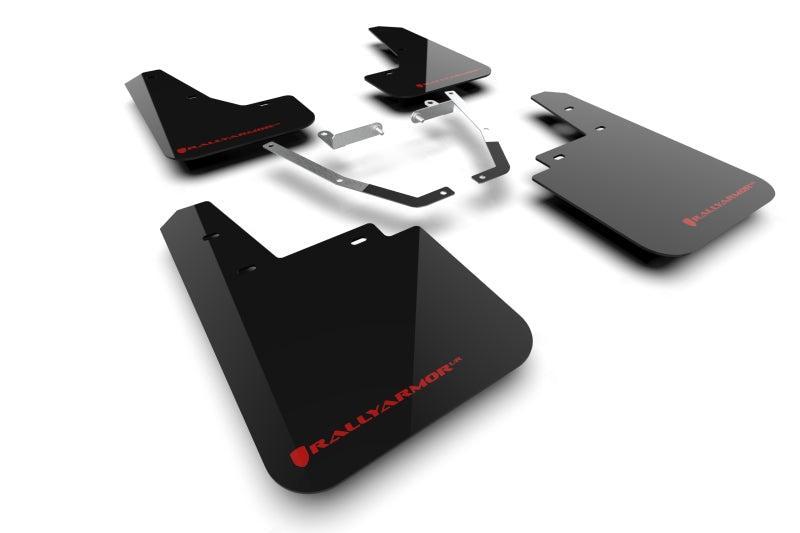 Rally Armor Black UR Mud Flaps w/ Red Logo Subaru Crosstrek Wilderness 2024-2025 | MF116-UR-BLK-RD