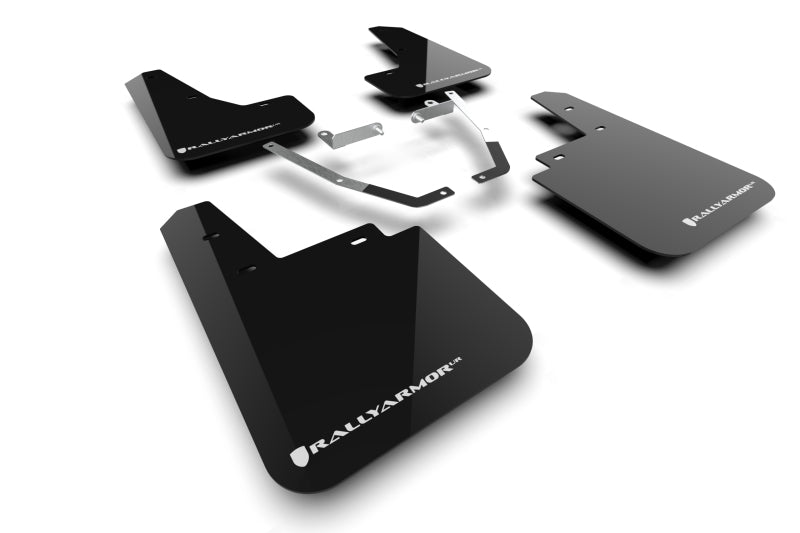 Rally Armor Black UR Mud Flaps w/ White Logo Subaru Crosstrek Wilderness 2024-2025 | MF116-UR-BLK-WH