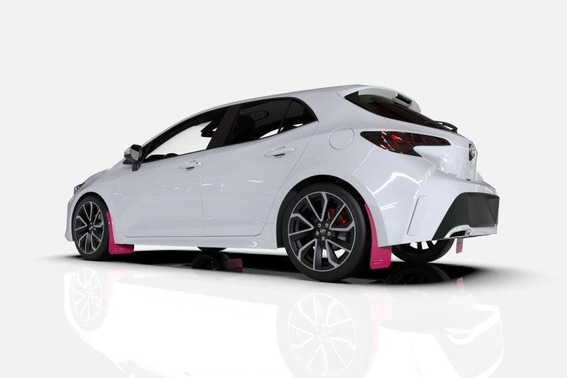 Rally Armor Pink Mud Flaps w/ BCE Logo Subaru Crosstrek 2018-2023 | MF46-BCE22-PK/BLK