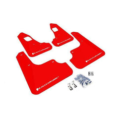 Rally Armor Red Mud Flap w/ White Logo Mitsubishi EVO X 2008-2015 | MF10-UR-RD/WH