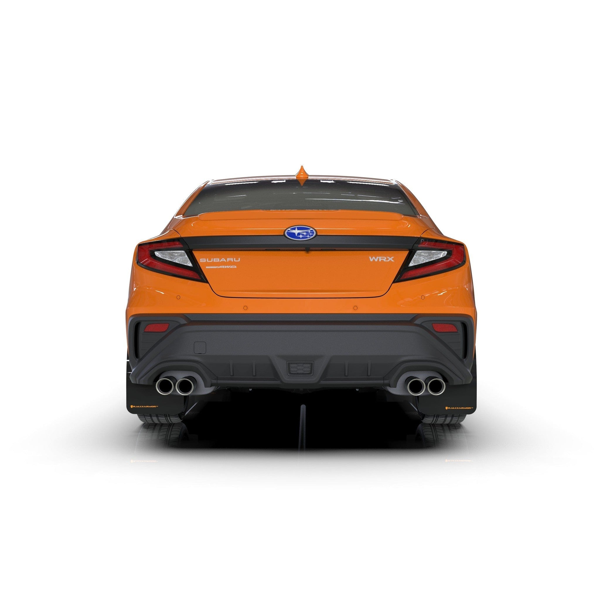 Rally Armor UR Black Mud Flap with Orange Logo Subaru WRX 2022-2026 | MF92-UR-BLK/OR