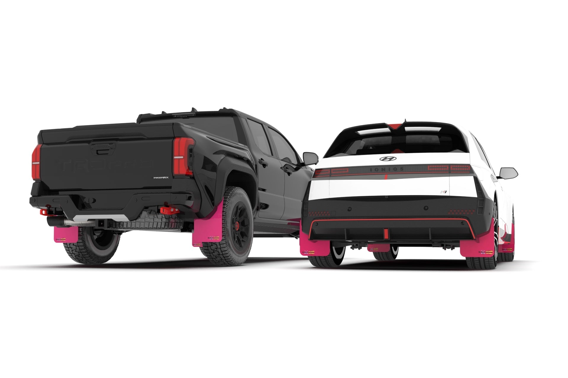 Rally Armor UR Mudflaps Breast Cancer Awarness Pink w/ Black Emblem WRX / STI 15-21 | MF32-BC18-PK/BLK