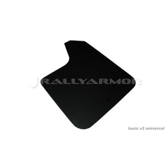 Rally Armor Universal Basic Black Mud Flaps w/ Black Logo | MF12-BAS-BLK