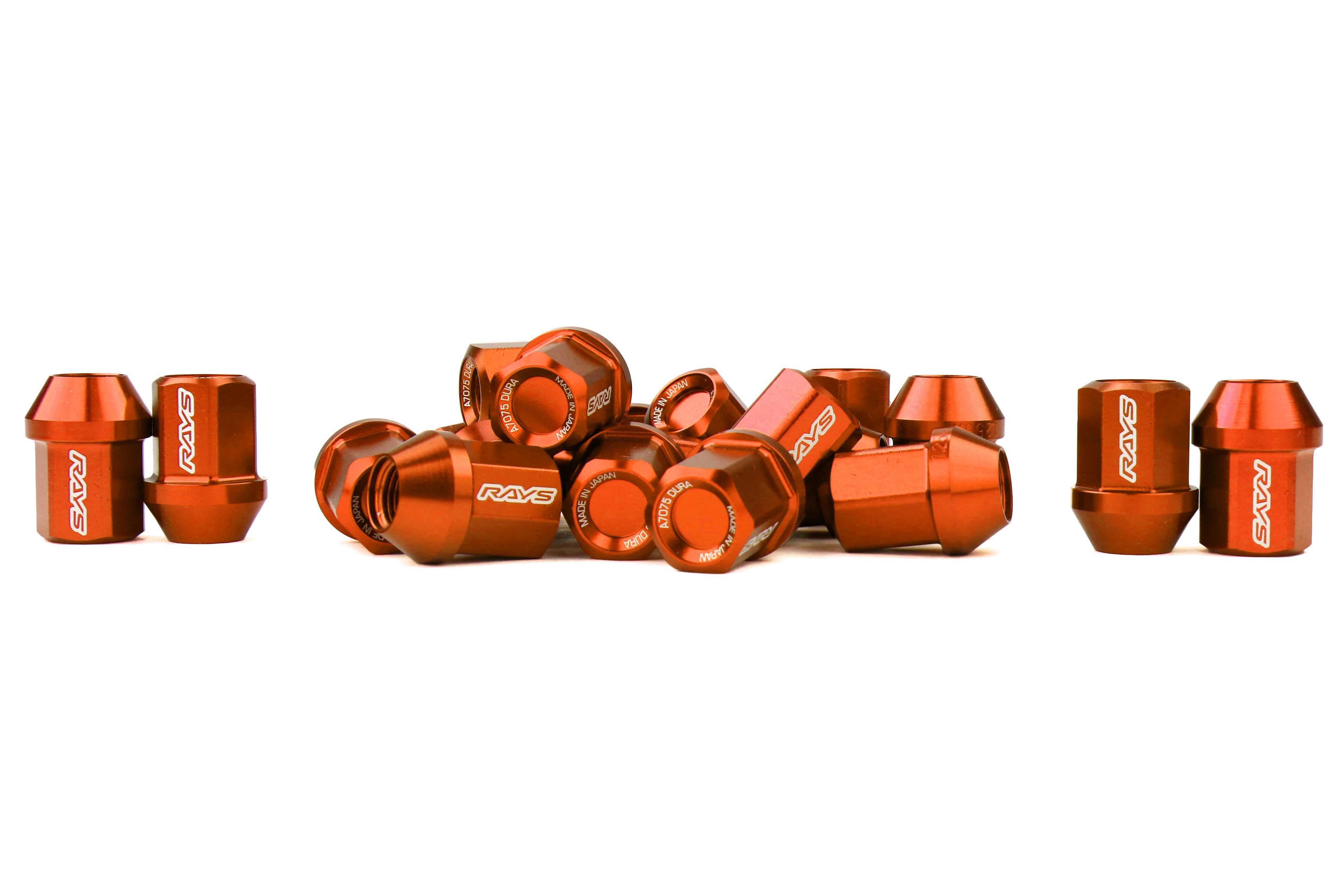 Rays Dura-Nut L32 Straight Type 12x1.25 Lug Nut Set 20 Piece Orange | WDURA3212125O