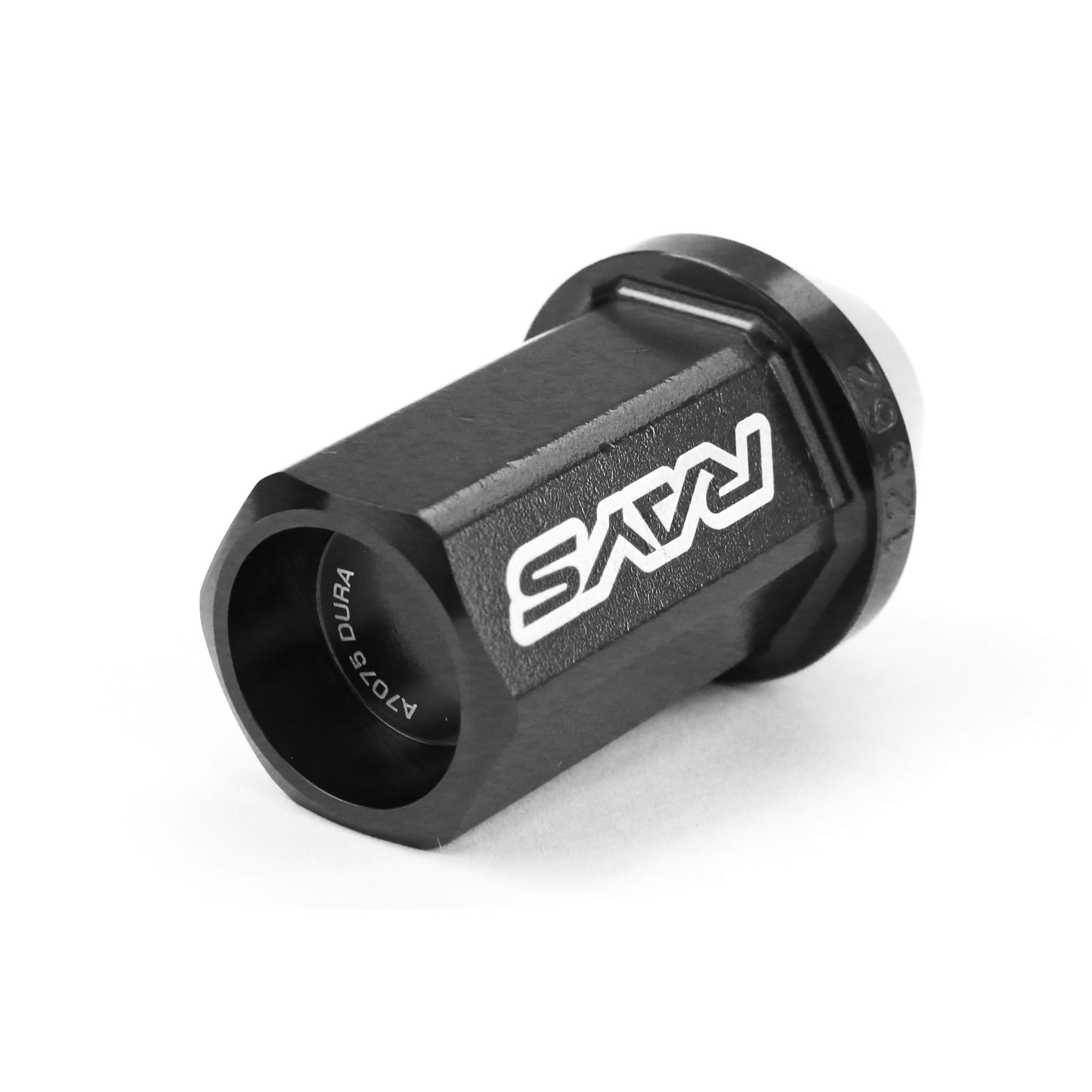 Rays Dura-Nut L42 Straight Type 12X1.25 Lug Nut Set 16 Lug 4 Lock Set Black | WDURA4212125B