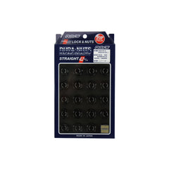 Rays Dura-Nut L42 Straight Type 12X1.25 Lug Nut Set 16 Lug 4 Lock Set Black | WDURA4212125B
