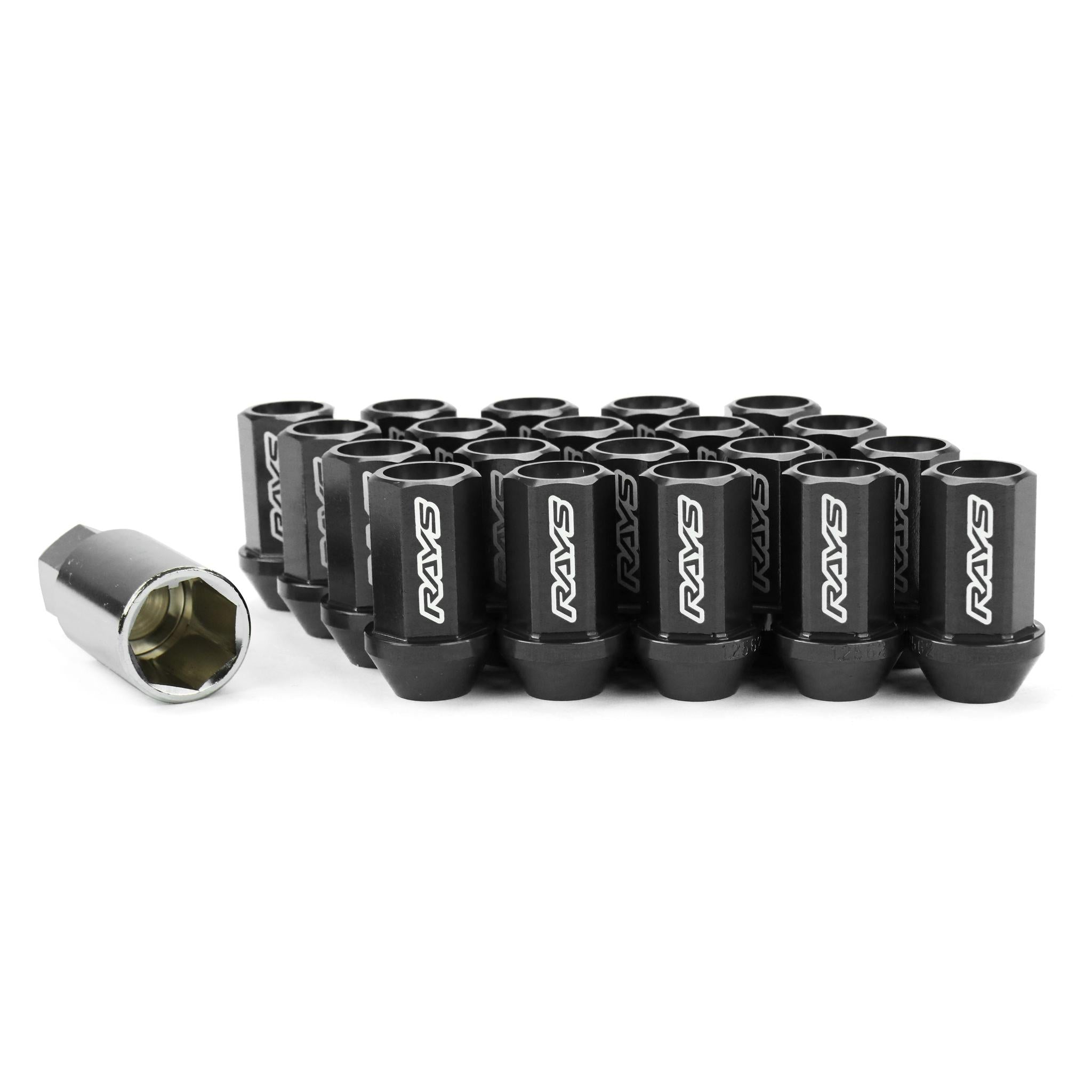 Rays Dura-Nut L42 Straight Type 12X1.25 Lug Nut Set 16 Lug 4 Lock Set Black | WDURA4212125B