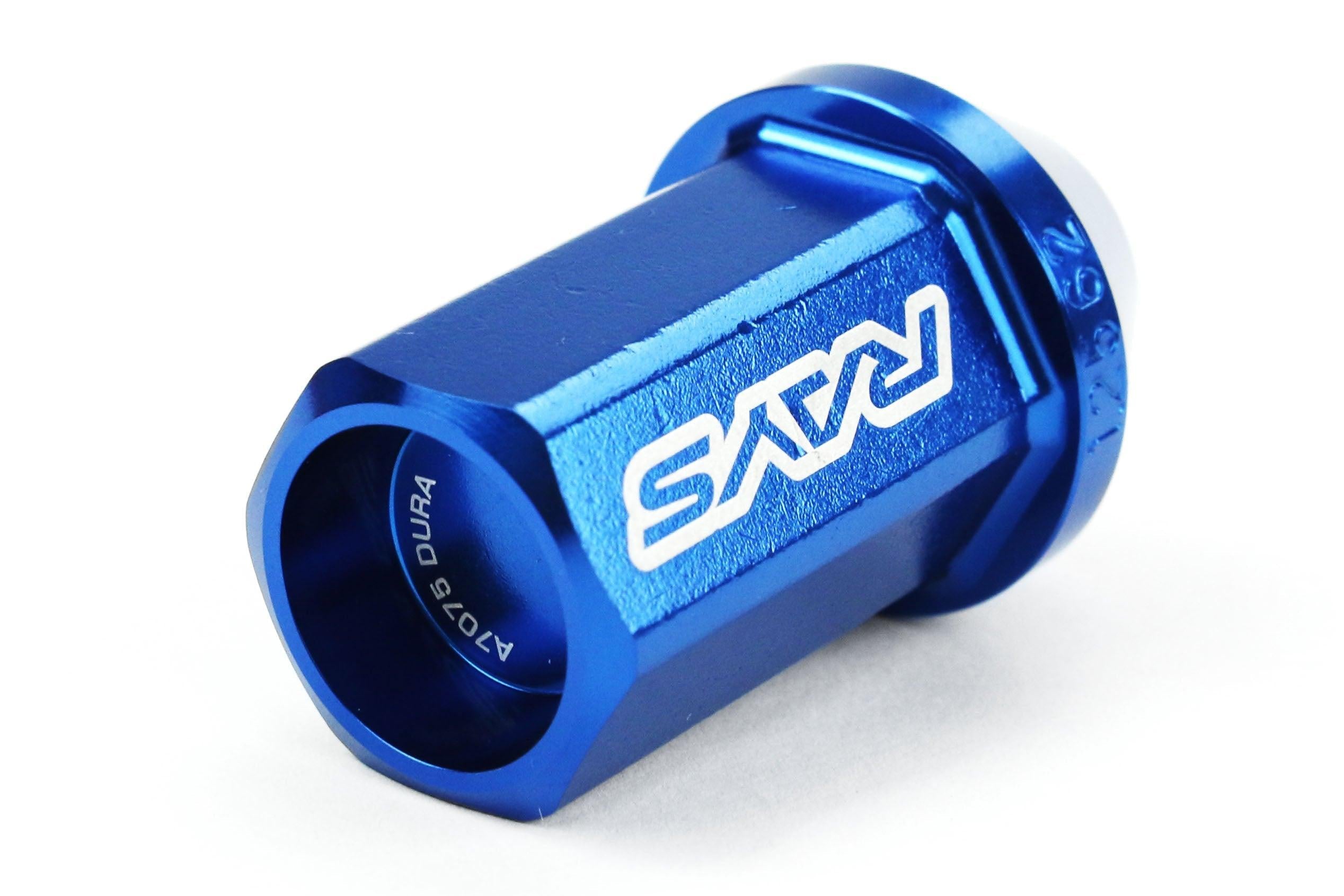 Rays Dura-Nut L42 Straight Type 12X1.25 Lug Nut Set 16 Lug 4 Lock Set Blue | WDURA4212125U