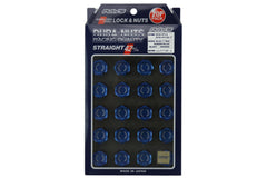 Rays Dura-Nut L42 Straight Type 12X1.25 Lug Nut Set 16 Lug 4 Lock Set Blue | WDURA4212125U