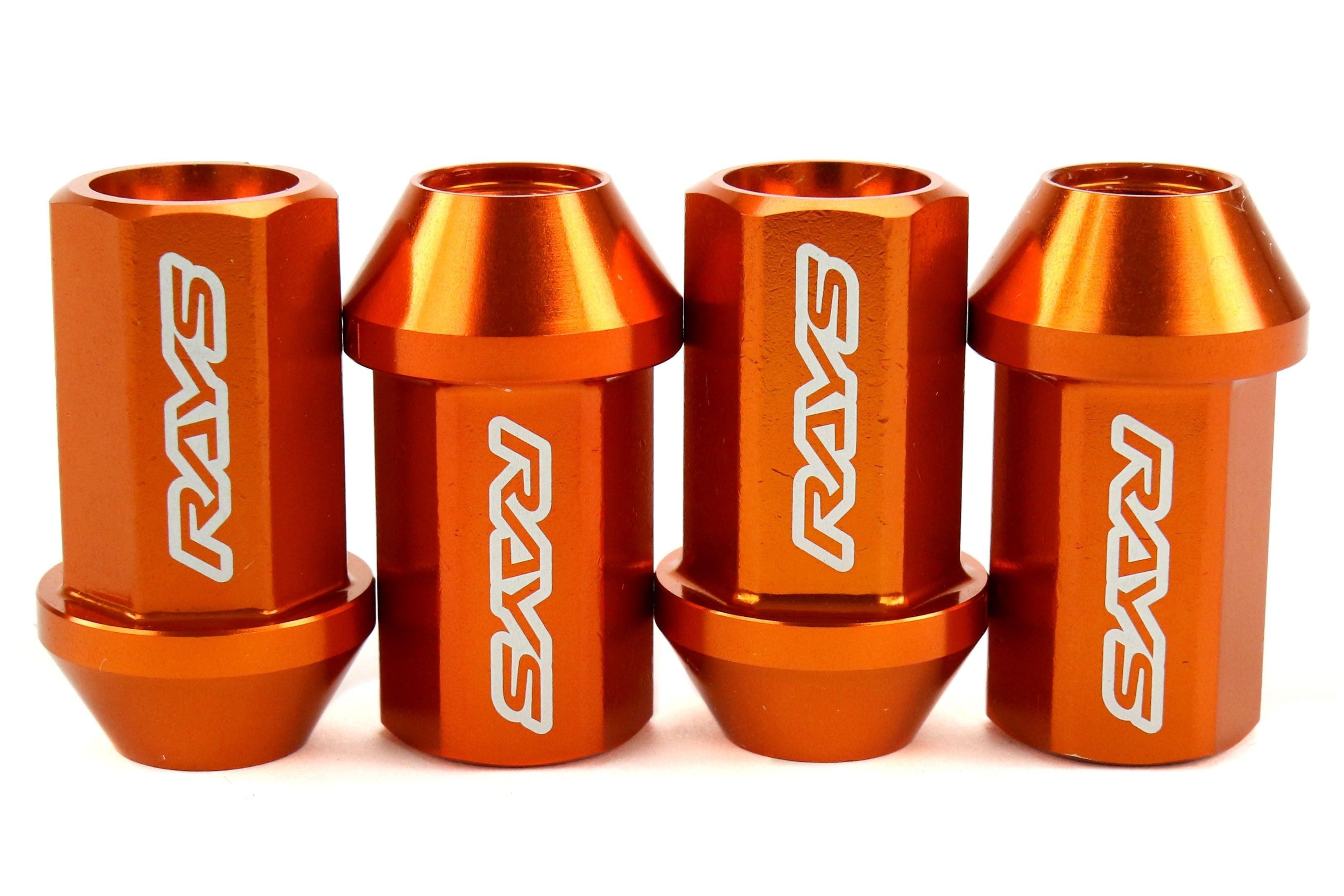 Rays Dura-Nut L42 Straight Type 12X1.25 Lug Nut Set 16 Lug 4 Lock Set Orange | WDURA4212125O