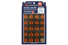 Rays Dura-Nut L42 Straight Type 12X1.25 Lug Nut Set 16 Lug 4 Lock Set Orange | WDURA4212125O