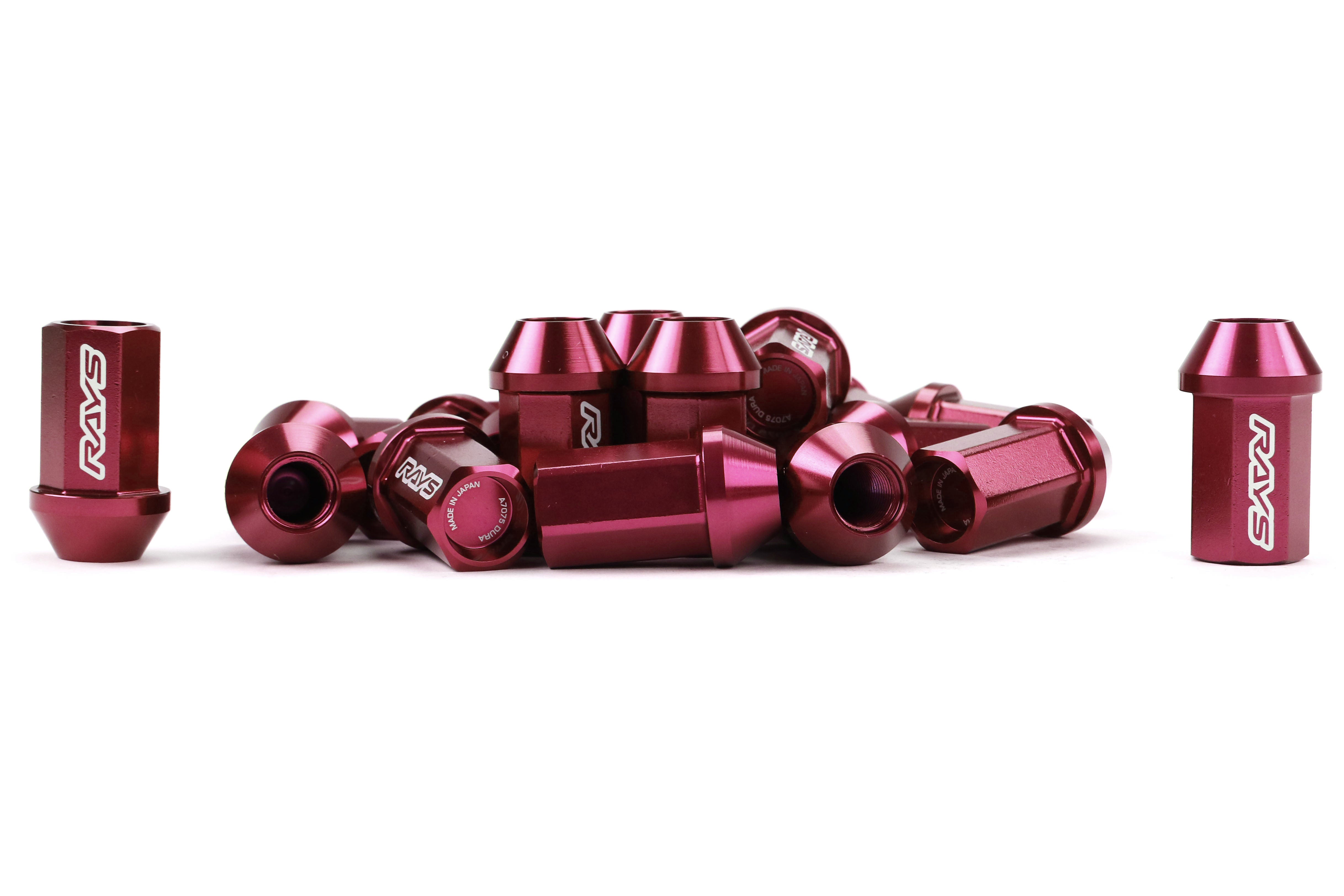 Rays Dura-Nut L42 Straight Type 12X1.25 Lug Nut Set 16 Lug 4 Lock Set Red | WDURA4212125R