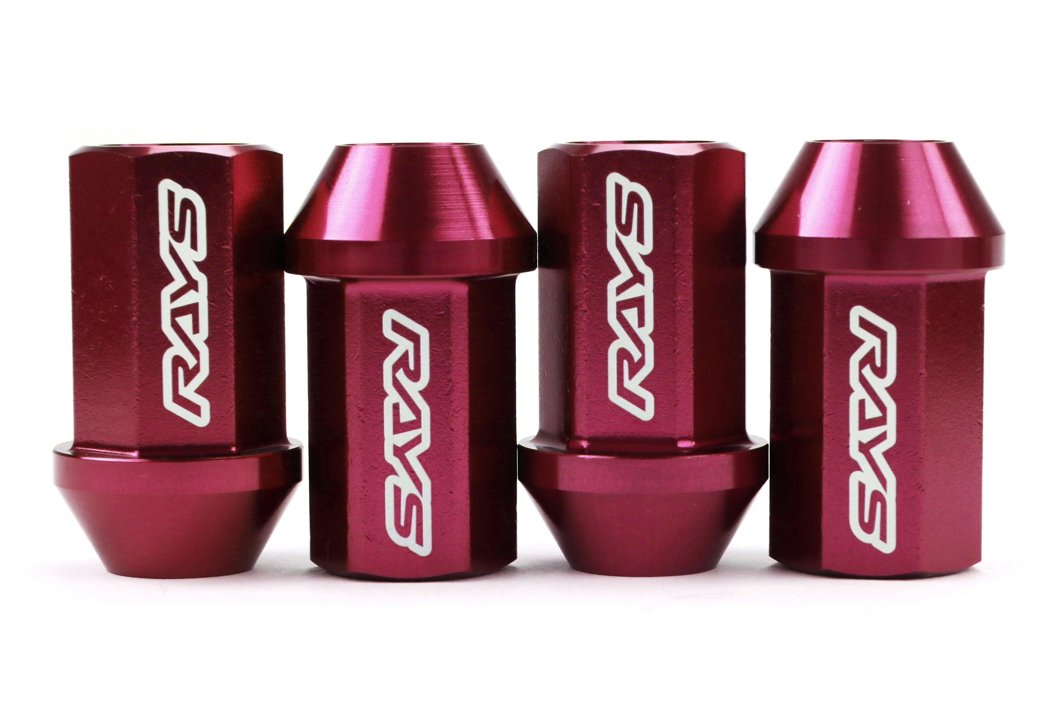 Rays Dura-Nut L42 Straight Type 12X1.25 Lug Nut Set 16 Lug 4 Lock Set Red | WDURA4212125R