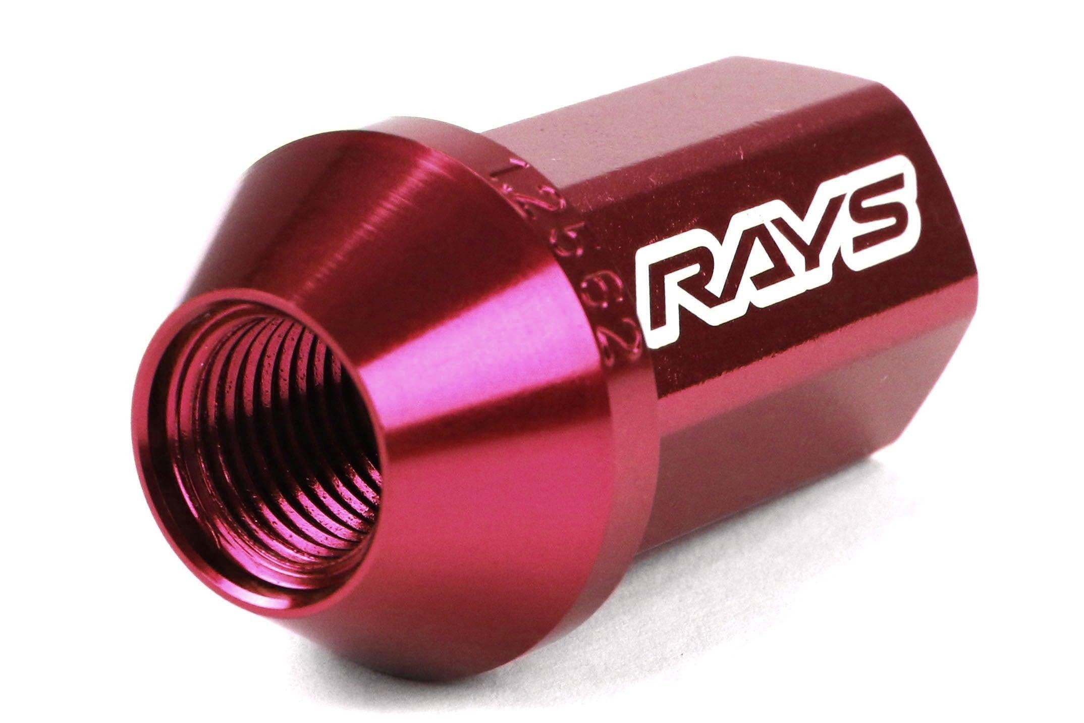 Rays Dura-Nut L42 Straight Type 12X1.25 Lug Nut Set 16 Lug 4 Lock Set Red | WDURA4212125R