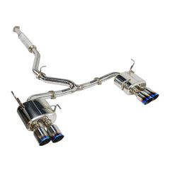 Remark Catback Exhaust, Subaru WRX VB - Stainless Single 4 Quad Tips (Resonated) | RK-C4076S-02C