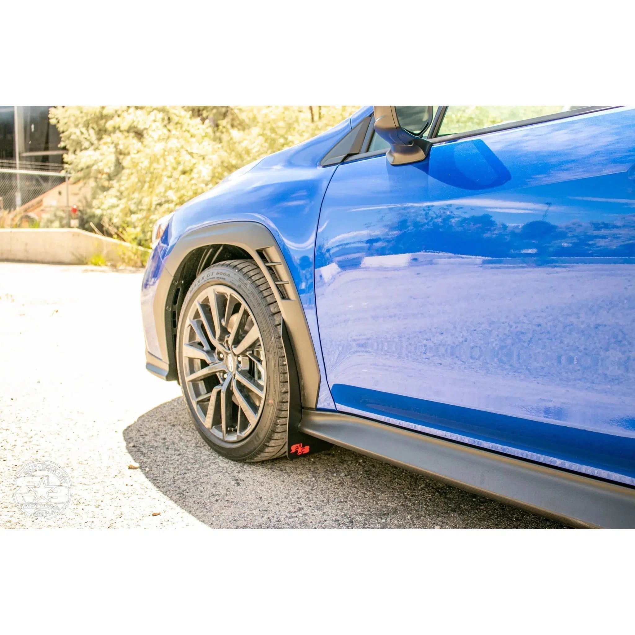 RokBlokz Original Rally Mud Flaps Black Flaps with Blue Logo Subaru WRX 2022-2026 | S-VB-O-BLK/BLU