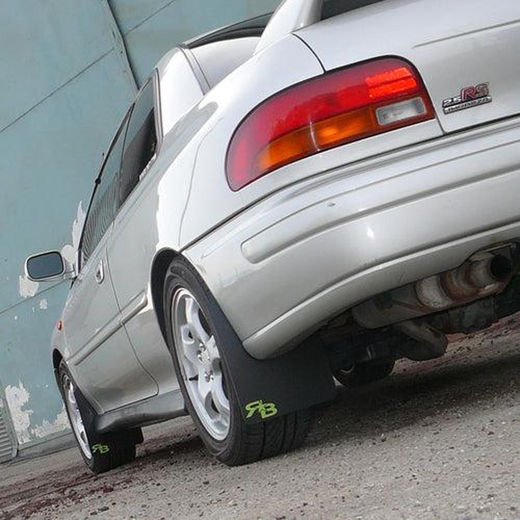 RokBlokz Original Rally Mud Flaps Black Flaps/Blue Logo Subaru Impreza 2.5RS 1993-2001