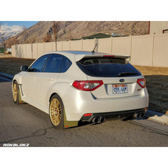 RokBlokz Original Rally Mud Flaps Bright Blue Flaps/Black Logo 08-14 Subaru STI Hatch / 11-14 WRX Ha