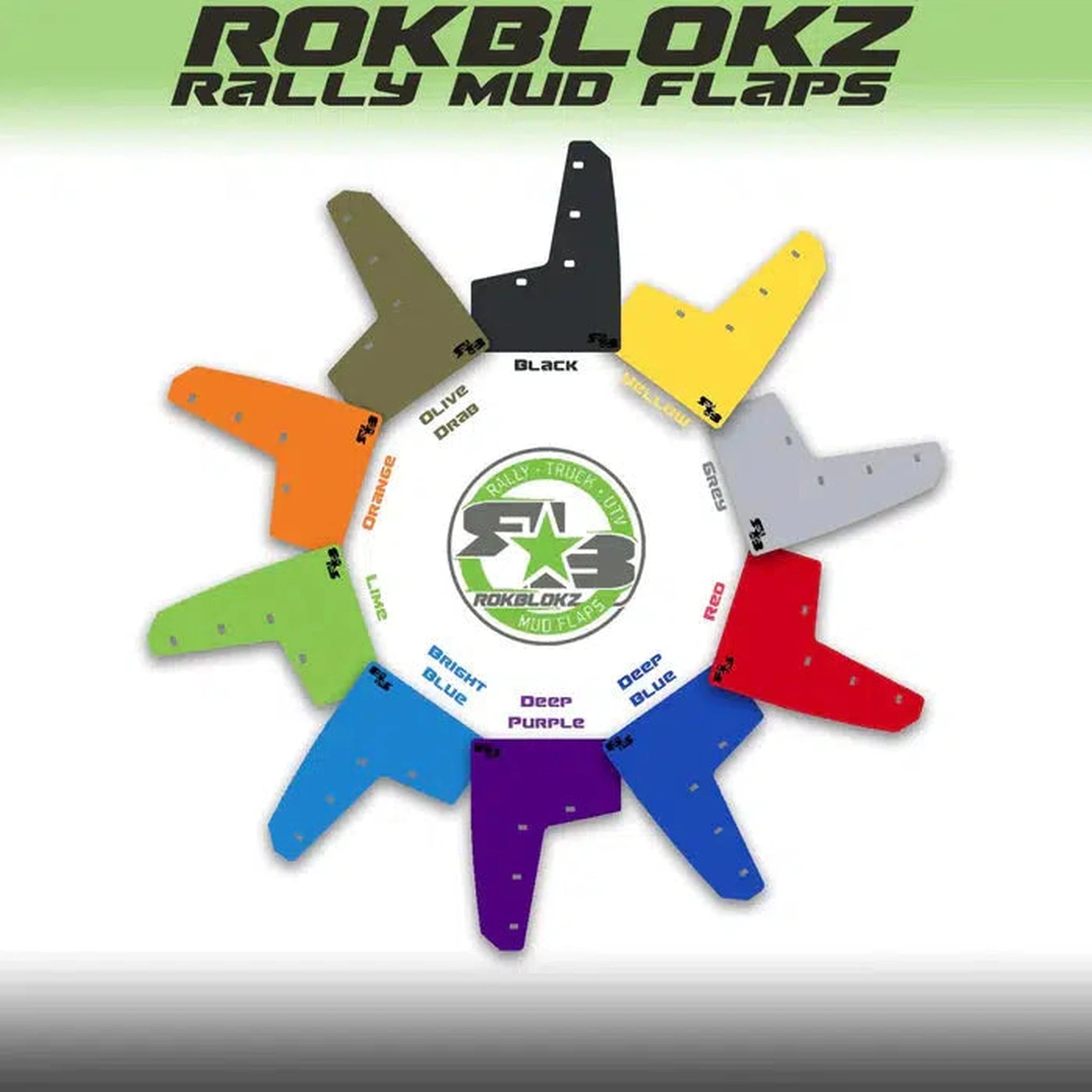RokBlokz Original Rally Mud Flaps Lime Green Flaps White Logo Subaru 2022-2026 WRX | S-VB-O-LIM/WHT