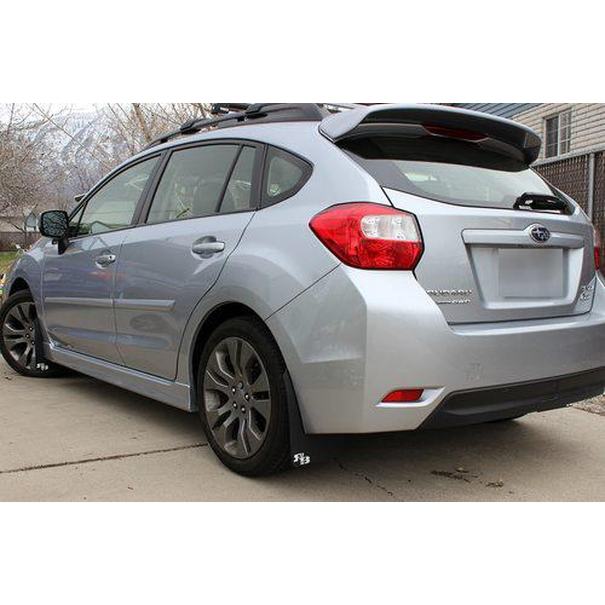 RokBlokz Original Rally Mud Flaps Purple Flaps/White Logo Subaru Impreza 2.0 Sport Premium 12-16