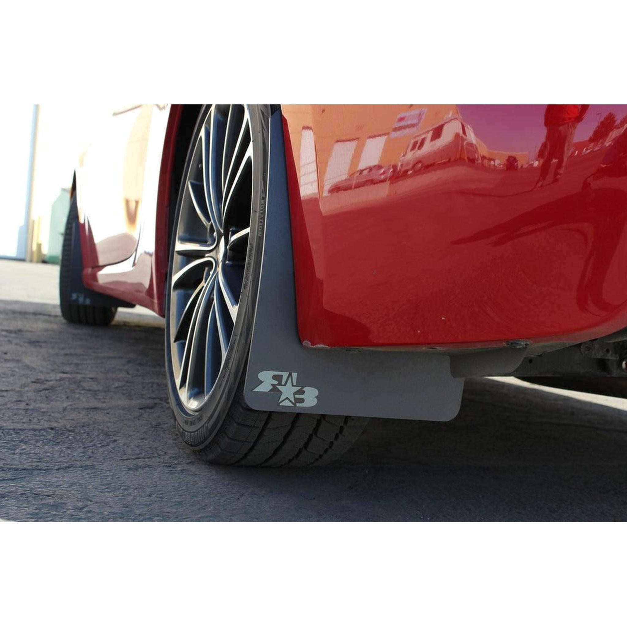 RokBlokz Original Rally Mud Flaps Red Flaps/White Logo Subaru BRZ / Scion FR-S 13-16