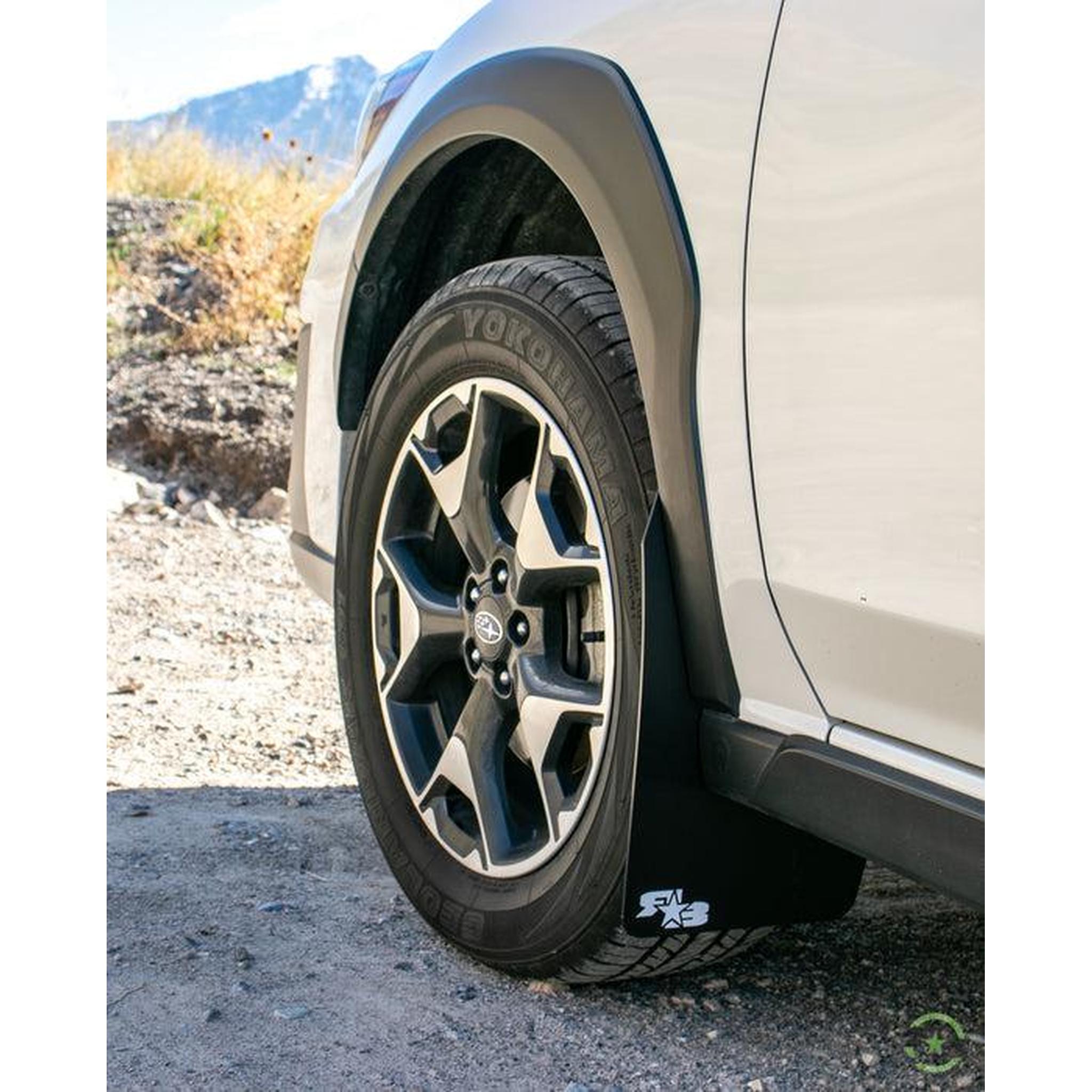 RokBlokz Original Rally Mud Flaps Red Flaps/White Logo Subaru Crosstrek 18-23 | R18CROSSTREKRED/WHT