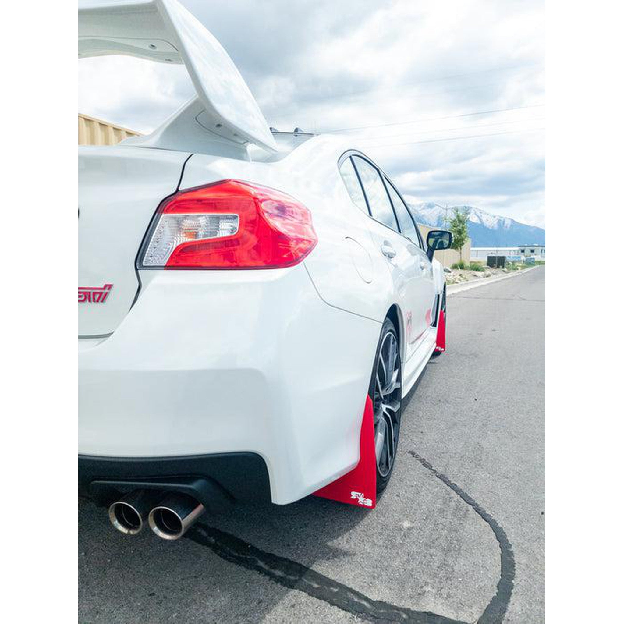 RokBlokz Rally Mud Flaps Black Flap w/ Blue Logo Subaru WRX / STI 2015-2021