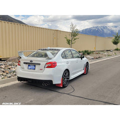 RokBlokz Rally Mud Flaps Black Flap w/ Blue Logo Subaru WRX / STI 2015-2021