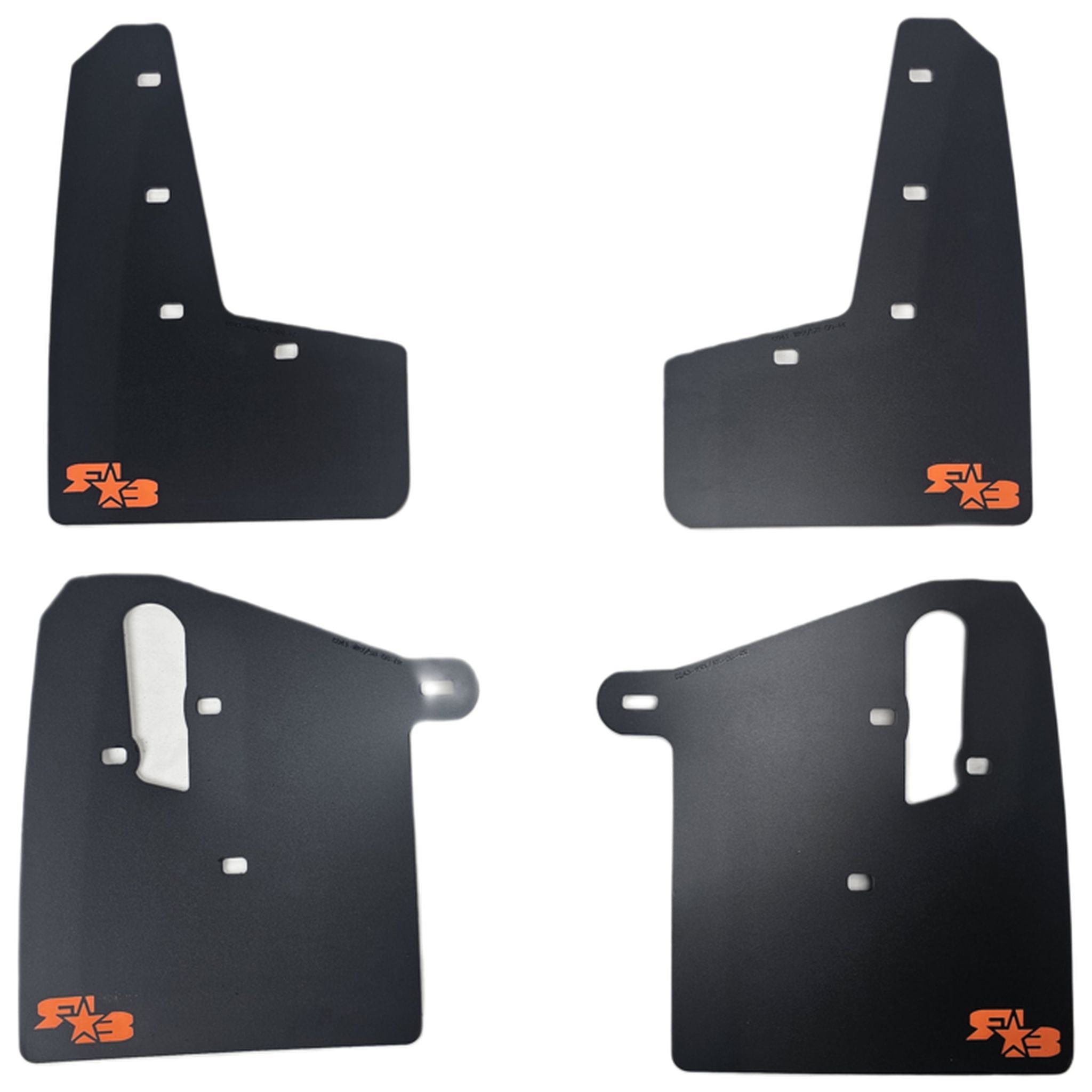 RokBlokz Rally Mud Flaps BlackFlap w/ Orange Logo Subaru WRX / STI 2015-2021 | S-VA-O-BLK/OR