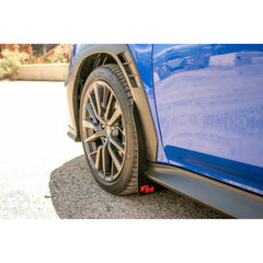 RokBlokz Short Rally Mud Flaps Black Flaps Red Logo Subaru 2022-2026 WRX | S-VB-S-BLK/RED