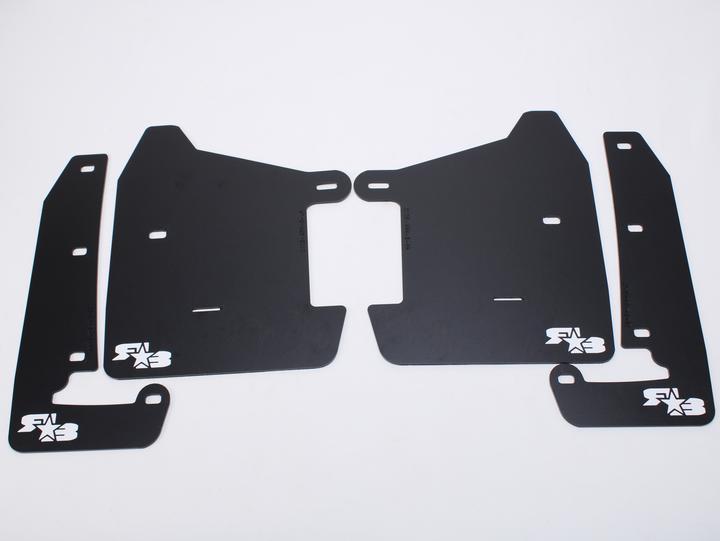 RokBlokz Short Rally Mud Flaps Black Flaps White Logo Subaru 2022-2026 WRX | S-VB-S-BLK/WHT